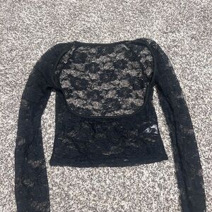 Amazon Black Lace Crop Top